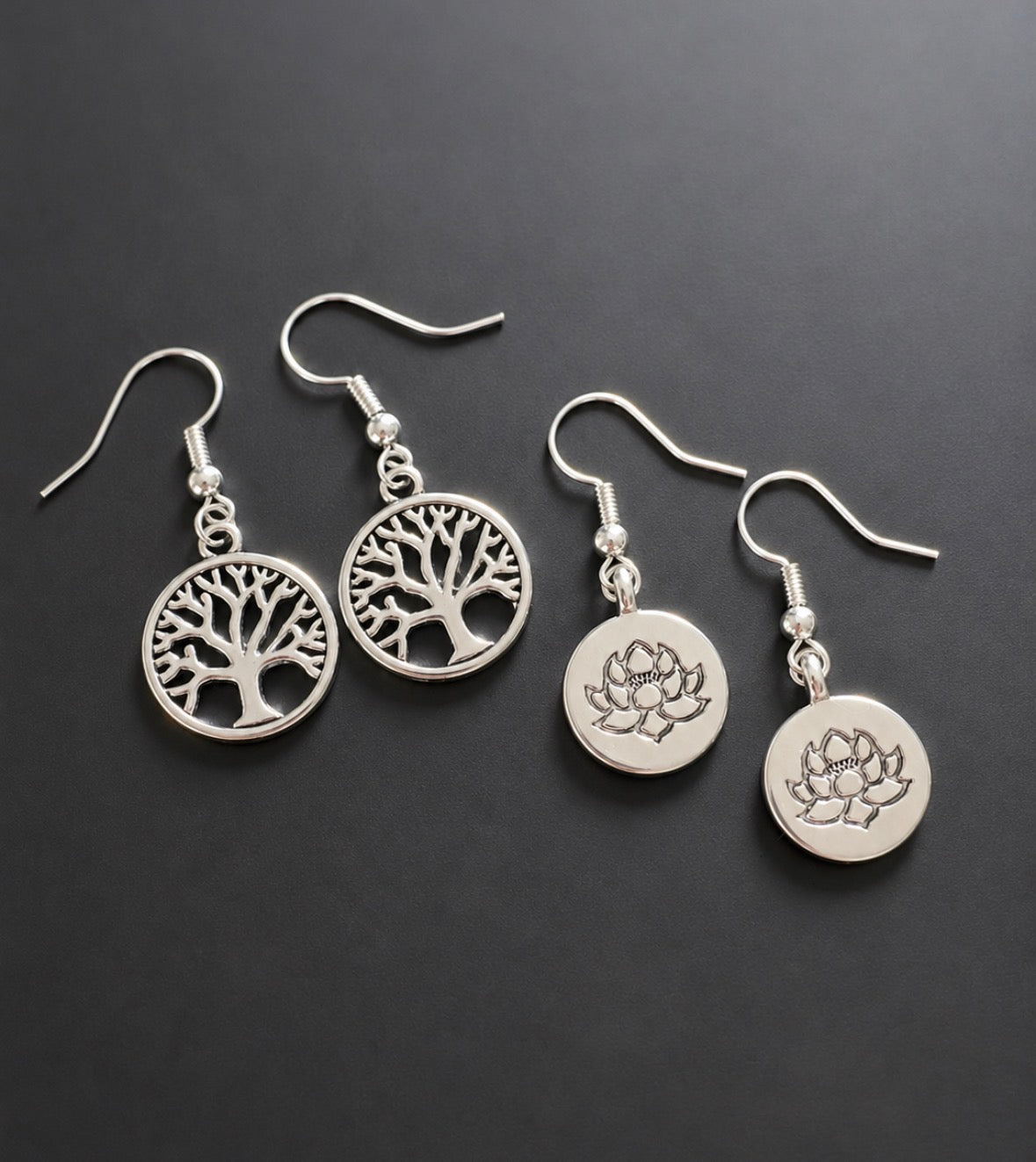 Mystery silver earrings