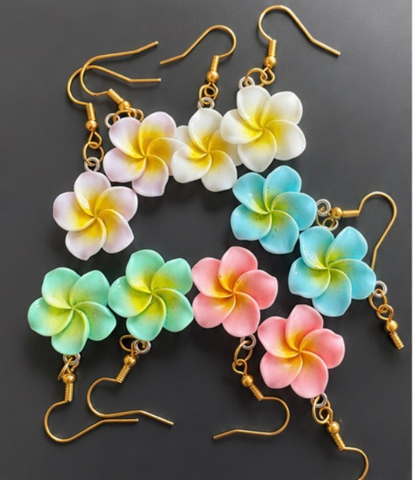 Mystery colour hibiscus earrings