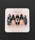 Black 8-ball pool press on nail set