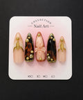 brown tortoise shell press-on nail set