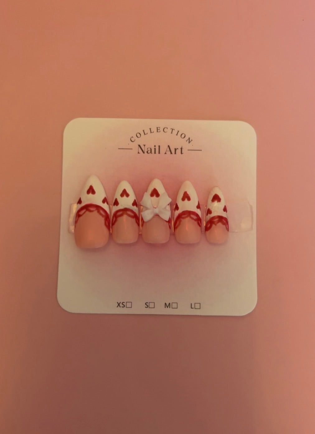 red heart french tip press on nail set