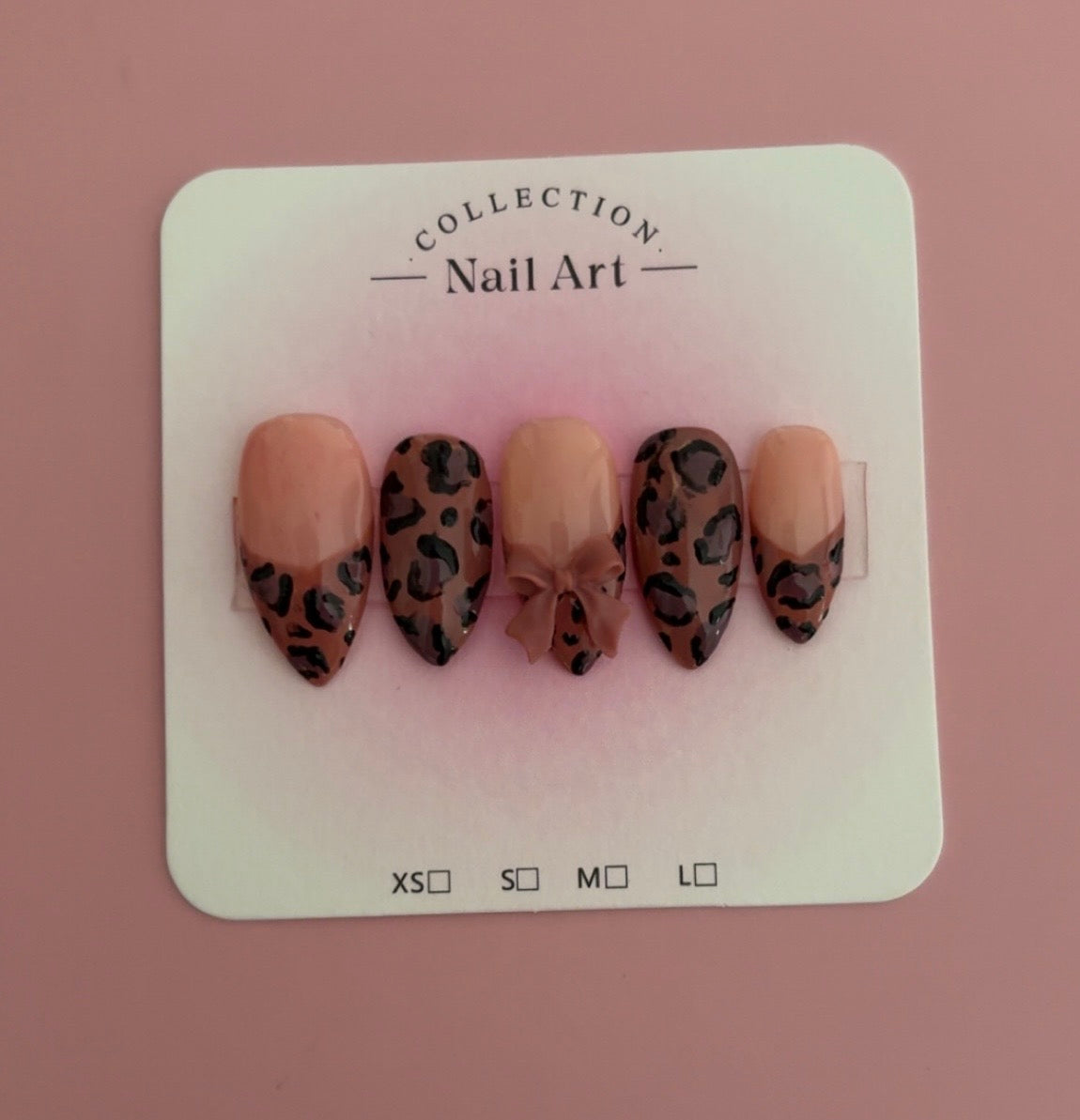 leopard print press on nail set