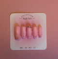 pink sparkly press on nail set