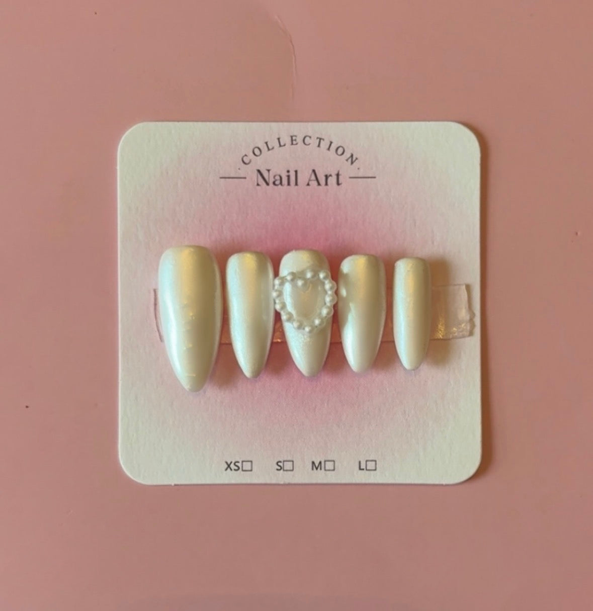 white chrome press on nail set