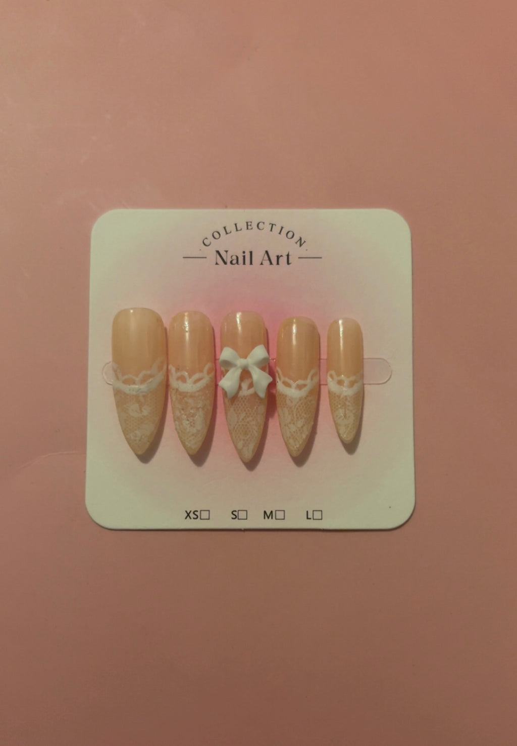 White lace press on nail set